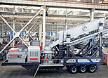 Mobile crushing plant being assembled