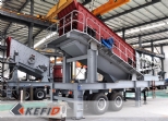 Mobile crushing plant in assembly