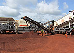 Mobile crushing plant being assembled